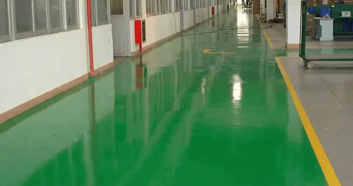A factory floor professionally covered and marked with epoxy flooring in Syracuse, NY