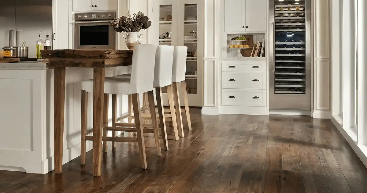 Professionally installed and refinished hardwood flooring in a residential home, showcasing smooth finish and natural wood tones in Syracuse, NY